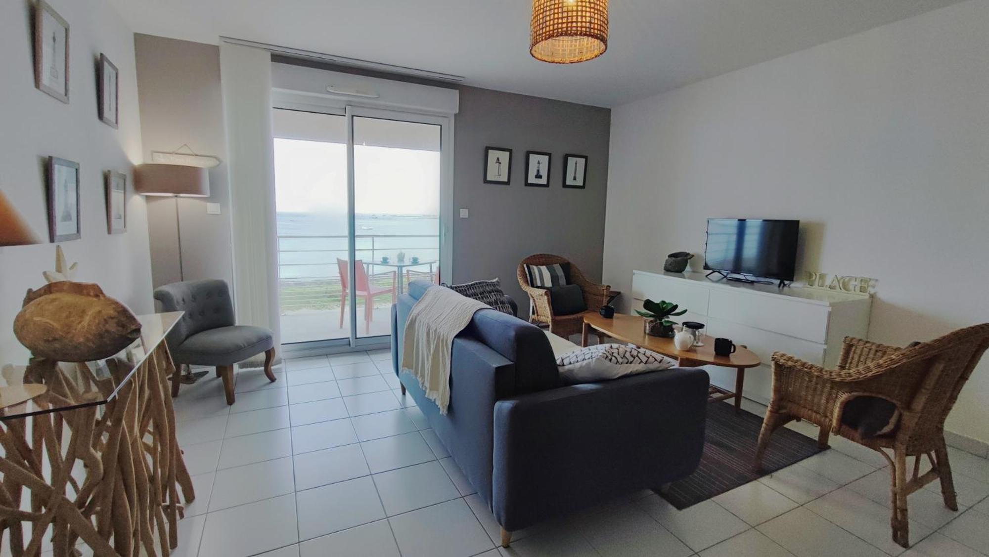 Reve Bleu - Vue Mer Exceptionnelle - Wifi - Draps Et Serviettes Inclus - Balcon Avec Mobilier De Jardin Daire Penmarcʼh Dış mekan fotoğraf